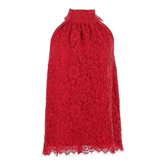 J. Crew Tops - J. CREW Red Lace Halter Top Blouse - Women’s Size X-Large - New With Tags